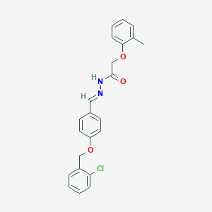 molecular formula C23H21ClN2O3 B3867927 N'-{4-[(2-chlorobenzyl)oxy]benzylidene}-2-(2-methylphenoxy)acetohydrazide 
