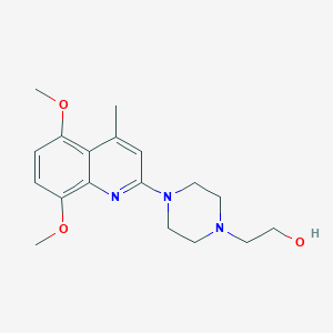 molecular formula C18H25N3O3 B3867943 2-[4-(5,8-dimethoxy-4-methyl-2-quinolinyl)-1-piperazinyl]ethanol 
