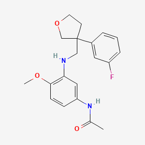 molecular formula C20H23FN2O3 B3867949 N-[3-({[3-(3-fluorophenyl)tetrahydro-3-furanyl]methyl}amino)-4-methoxyphenyl]acetamide 