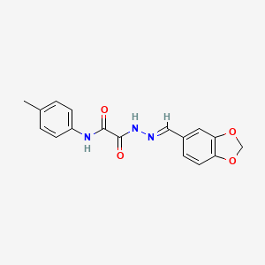 molecular formula C17H15N3O4 B3867950 2-[2-(1,3-benzodioxol-5-ylmethylene)hydrazino]-N-(4-methylphenyl)-2-oxoacetamide 