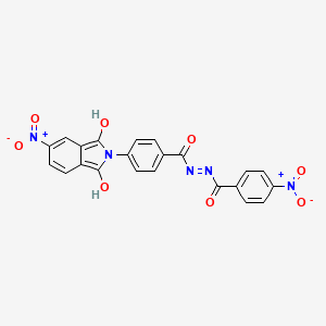 molecular formula C22H13N5O8 B3867961 4-nitro-N'-[4-(5-nitro-1,3-dioxo-1,3-dihydro-2H-isoindol-2-yl)benzoyl]benzohydrazide 