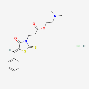molecular formula C18H23ClN2O3S2 B3868012 2-(dimethylamino)ethyl 3-[5-(4-methylbenzylidene)-4-oxo-2-thioxo-1,3-thiazolidin-3-yl]propanoate hydrochloride 