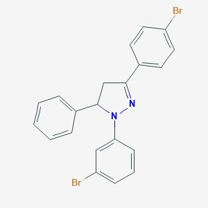 molecular formula C21H16Br2N2 B386802 1-(3-bromophenyl)-3-(4-bromophenyl)-5-phenyl-4,5-dihydro-1H-pyrazole 