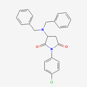 molecular formula C24H21ClN2O2 B3868022 1-(4-chlorophenyl)-3-(dibenzylamino)-2,5-pyrrolidinedione 
