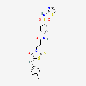 molecular formula C23H20N4O4S4 B3868029 3-[5-(4-methylbenzylidene)-4-oxo-2-thioxo-1,3-thiazolidin-3-yl]-N-{4-[(1,3-thiazol-2-ylamino)sulfonyl]phenyl}propanamide 