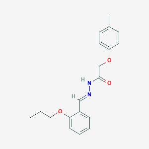 molecular formula C19H22N2O3 B386804 2-(4-Methylphenoxy)-N'-[(E)-(2-propoxyphenyl)methylidene]acetohydrazide 