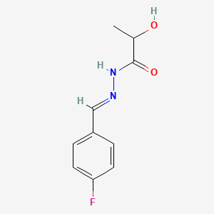 molecular formula C10H11FN2O2 B3868050 N'-(4-fluorobenzylidene)-2-hydroxypropanohydrazide 