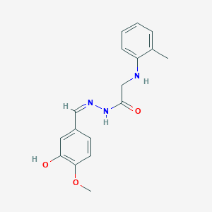 molecular formula C17H19N3O3 B3868062 N'-(3-hydroxy-4-methoxybenzylidene)-2-[(2-methylphenyl)amino]acetohydrazide 