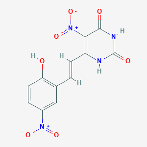 molecular formula C12H8N4O7 B3868072 6-[2-(2-hydroxy-5-nitrophenyl)vinyl]-5-nitro-2,4(1H,3H)-pyrimidinedione 