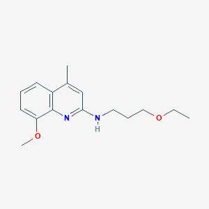molecular formula C16H22N2O2 B3868077 N-(3-ethoxypropyl)-8-methoxy-4-methyl-2-quinolinamine 