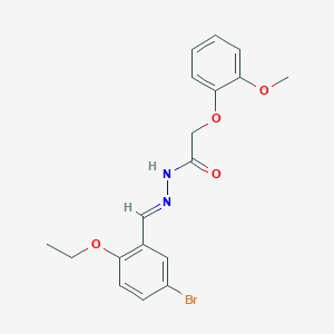 molecular formula C18H19BrN2O4 B386808 N'-(5-bromo-2-ethoxybenzylidene)-2-(2-methoxyphenoxy)acetohydrazide 