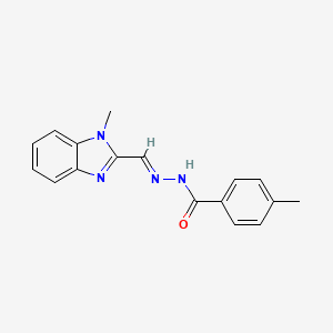 molecular formula C17H16N4O B3868082 4-methyl-N'-[(1-methyl-1H-benzimidazol-2-yl)methylene]benzohydrazide 