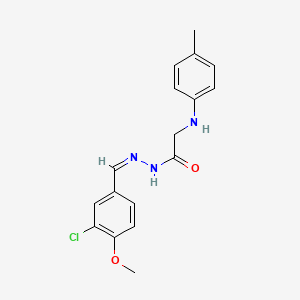molecular formula C17H18ClN3O2 B3868098 N'-(3-chloro-4-methoxybenzylidene)-2-[(4-methylphenyl)amino]acetohydrazide 