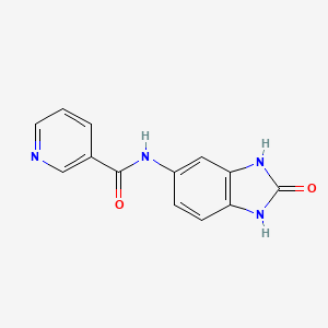 molecular formula C13H10N4O2 B3868106 N-(2-oxo-2,3-dihydro-1H-benzimidazol-5-yl)nicotinamide CAS No. 85545-62-6