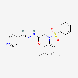 molecular formula C22H22N4O3S B3868128 N-(3,5-dimethylphenyl)-N-{2-oxo-2-[2-(4-pyridinylmethylene)hydrazino]ethyl}benzenesulfonamide 
