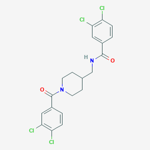 molecular formula C20H18Cl4N2O2 B3868148 3,4-dichloro-N-{[1-(3,4-dichlorobenzoyl)-4-piperidinyl]methyl}benzamide 