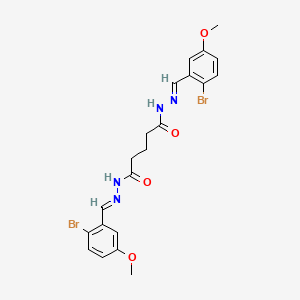 molecular formula C21H22Br2N4O4 B3868157 N'~1~,N'~5~-bis(2-bromo-5-methoxybenzylidene)pentanedihydrazide 
