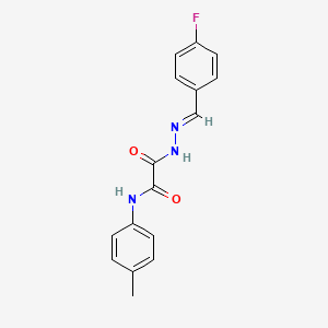 molecular formula C16H14FN3O2 B3868159 2-[2-(4-fluorobenzylidene)hydrazino]-N-(4-methylphenyl)-2-oxoacetamide CAS No. 351443-63-5