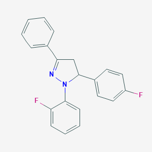 molecular formula C21H16F2N2 B386816 2-(2-Fluorophenyl)-3-(4-fluorophenyl)-5-phenyl-3,4-dihydropyrazole 