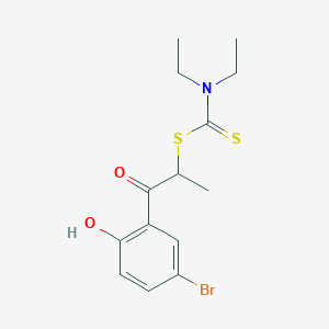molecular formula C14H18BrNO2S2 B3868178 2-(5-bromo-2-hydroxyphenyl)-1-methyl-2-oxoethyl diethyldithiocarbamate CAS No. 314034-58-7