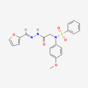 molecular formula C20H19N3O5S B3868210 N-{2-[2-(2-furylmethylene)hydrazino]-2-oxoethyl}-N-(4-methoxyphenyl)benzenesulfonamide 