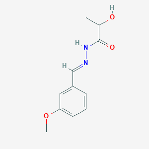 molecular formula C11H14N2O3 B3868252 2-hydroxy-N'-(3-methoxybenzylidene)propanohydrazide 