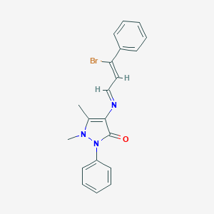 molecular formula C20H18BrN3O B386827 4-[(3-bromo-3-phenyl-2-propenylidene)amino]-1,5-dimethyl-2-phenyl-1,2-dihydro-3H-pyrazol-3-one 