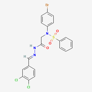molecular formula C21H16BrCl2N3O3S B3868271 N-(4-bromophenyl)-N-{2-[2-(3,4-dichlorobenzylidene)hydrazino]-2-oxoethyl}benzenesulfonamide 