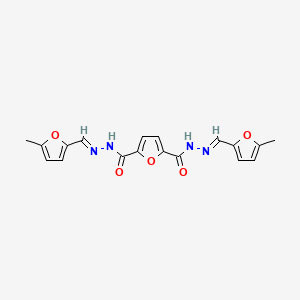 molecular formula C18H16N4O5 B3868292 N'~2~,N'~5~-bis[(5-methyl-2-furyl)methylene]-2,5-furandicarbohydrazide 