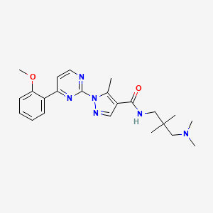 molecular formula C23H30N6O2 B3868294 N-[3-(dimethylamino)-2,2-dimethylpropyl]-1-[4-(2-methoxyphenyl)-2-pyrimidinyl]-5-methyl-1H-pyrazole-4-carboxamide 