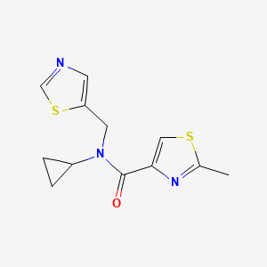 molecular formula C12H13N3OS2 B3868299 N-cyclopropyl-2-methyl-N-(1,3-thiazol-5-ylmethyl)-1,3-thiazole-4-carboxamide 