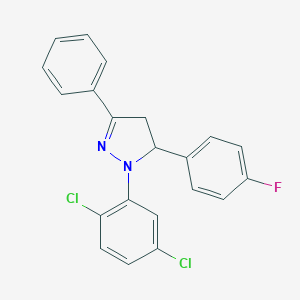 molecular formula C21H15Cl2FN2 B386833 1-(2,5-dichlorophenyl)-5-(4-fluorophenyl)-3-phenyl-4,5-dihydro-1H-pyrazole 