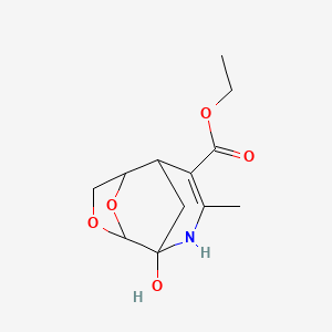 molecular formula C12H17NO5 B3868335 ethyl 1-hydroxy-8-methyl-3,11-dioxa-9-azatricyclo[4.3.1.1~2,5~]undec-7-ene-7-carboxylate 