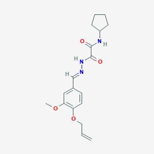 molecular formula C18H23N3O4 B386834 2-{2-[4-(allyloxy)-3-methoxybenzylidene]hydrazino}-N-cyclopentyl-2-oxoacetamide 