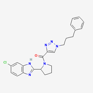 molecular formula C23H23ClN6O B3868343 6-chloro-2-(1-{[1-(3-phenylpropyl)-1H-1,2,3-triazol-4-yl]carbonyl}-2-pyrrolidinyl)-1H-benzimidazole 