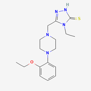 molecular formula C17H25N5OS B3868361 5-{[4-(2-ethoxyphenyl)-1-piperazinyl]methyl}-4-ethyl-2,4-dihydro-3H-1,2,4-triazole-3-thione 