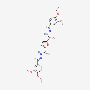 molecular formula C26H28N4O7 B3868382 N'~2~,N'~5~-bis(4-ethoxy-3-methoxybenzylidene)-2,5-furandicarbohydrazide 