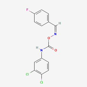 molecular formula C14H9Cl2FN2O2 B3868392 4-fluorobenzaldehyde O-{[(3,4-dichlorophenyl)amino]carbonyl}oxime 