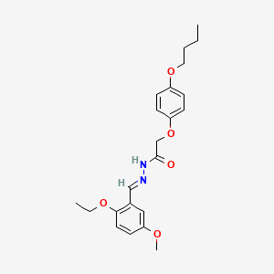 molecular formula C22H28N2O5 B3868394 2-(4-butoxyphenoxy)-N'-(2-ethoxy-5-methoxybenzylidene)acetohydrazide 