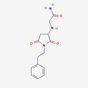 molecular formula C14H17N3O3 B3868396 N~2~-[2,5-dioxo-1-(2-phenylethyl)-3-pyrrolidinyl]glycinamide 