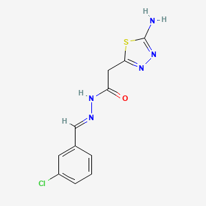 molecular formula C11H10ClN5OS B3868417 2-(5-amino-1,3,4-thiadiazol-2-yl)-N'-(3-chlorobenzylidene)acetohydrazide CAS No. 5569-82-4