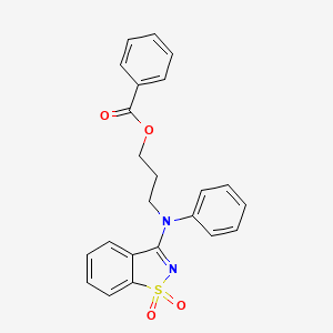 3-[(1,1-dioxido-1,2-benzisothiazol-3-yl)(phenyl)amino]propyl benzoate