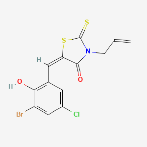 molecular formula C13H9BrClNO2S2 B3868433 3-allyl-5-(3-bromo-5-chloro-2-hydroxybenzylidene)-2-thioxo-1,3-thiazolidin-4-one 