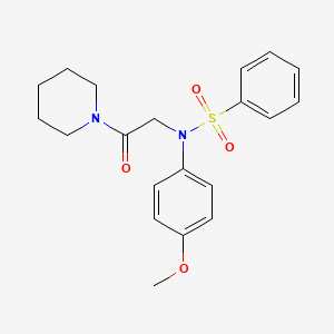 molecular formula C20H24N2O4S B3868435 N-(4-methoxyphenyl)-N-[2-oxo-2-(1-piperidinyl)ethyl]benzenesulfonamide 