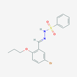 molecular formula C16H17BrN2O3S B386844 N'-(5-bromo-2-propoxybenzylidene)benzenesulfonohydrazide 
