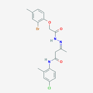 molecular formula C20H21BrClN3O3 B386845 3-{[(2-bromo-4-methylphenoxy)acetyl]hydrazono}-N-(4-chloro-2-methylphenyl)butanamide 