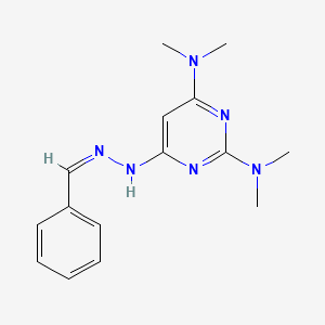 molecular formula C15H20N6 B3868492 benzaldehyde [2,6-bis(dimethylamino)-4-pyrimidinyl]hydrazone 