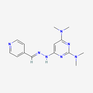 molecular formula C14H19N7 B3868493 isonicotinaldehyde [2,6-bis(dimethylamino)-4-pyrimidinyl]hydrazone 