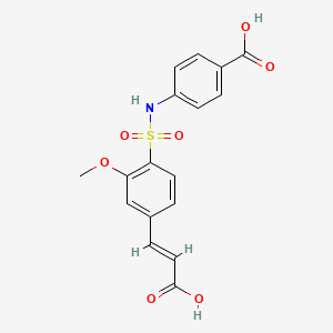 molecular formula C17H15NO7S B3868496 4-({[4-(2-carboxyvinyl)-2-methoxyphenyl]sulfonyl}amino)benzoic acid 