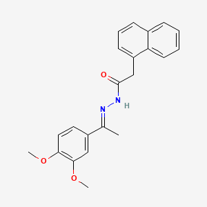 molecular formula C22H22N2O3 B3868509 N'-[1-(3,4-dimethoxyphenyl)ethylidene]-2-(1-naphthyl)acetohydrazide 
